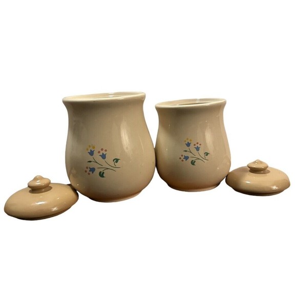 Saltera Vintage Floral Ceramic Kitchen Canisters Set - Grandmacore, Cottagecore - Picture 2 of 8
